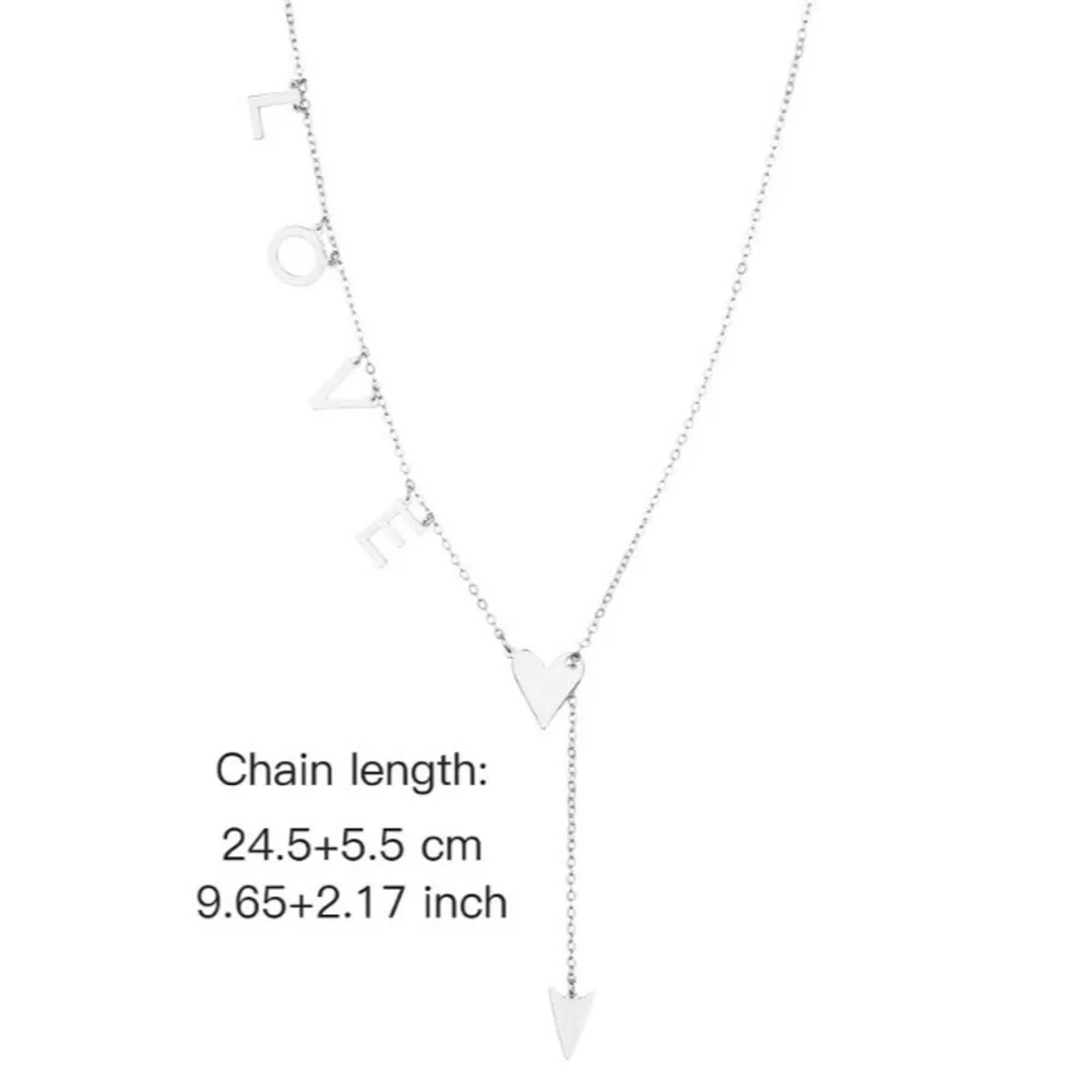 LOVE Arrow slide-through Heart Necklace